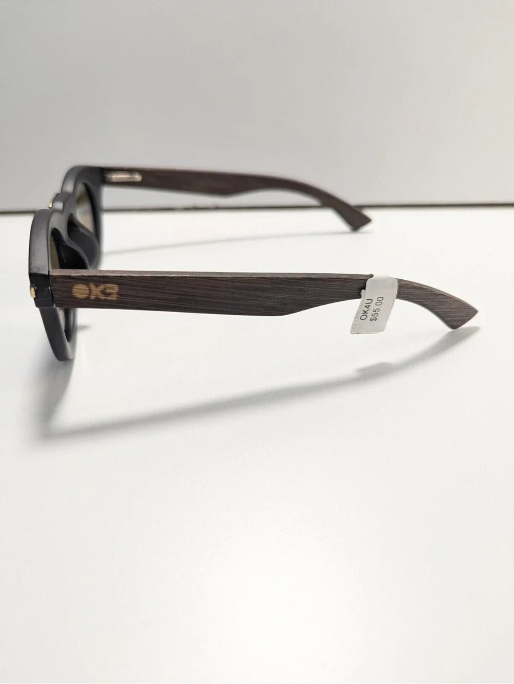 OK4U Sunglasses Chucky Square Frames Black And Brown Frames Golden Accents